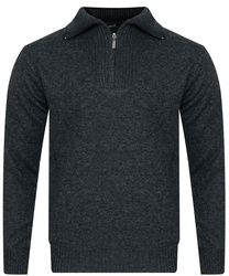 SWETER MĘSKI Z GOLFEM - S8619 CIEMNOSZARY