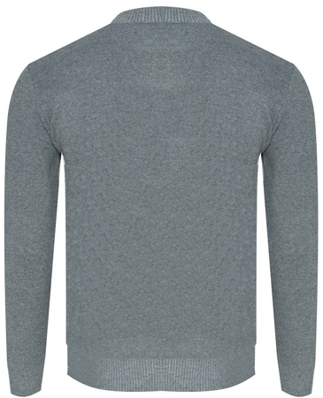 SWETER MĘSKI Z PÓŁGOLFEM - K6011 JASNOSZARY