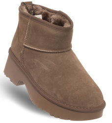 SKÓRZANE BOTKI DAMSKIE - SOLO SOPRANI COUTURE - SSW521P30/02 LEA SUEDE