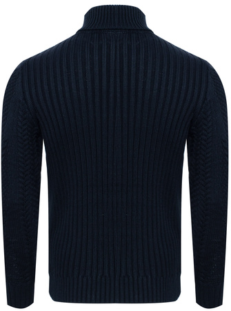 SWETER MĘSKI Z GOLFEM - 3157/GRANATOWY