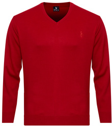 SWETER MĘSKI - V 3010 CZERWONY ID8359