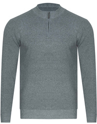 SWETER MĘSKI Z PÓŁGOLFEM - K6011 JASNOSZARY