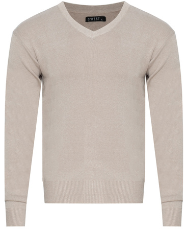 SWETER MĘSKI - B-6425 BEŻOWY
