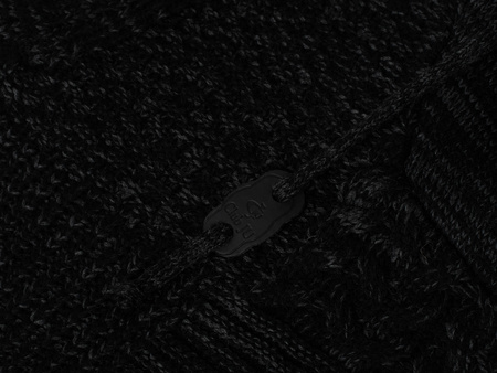 SWETER MĘSKI Z PÓŁGOLFEM - CJU 51251 152/CZARNY-SZARY