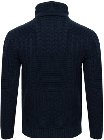 CLUB JU PARIS - SWETER MĘSKI Z POŁGOLFEM - CJU 51251 152/GRANATOWY